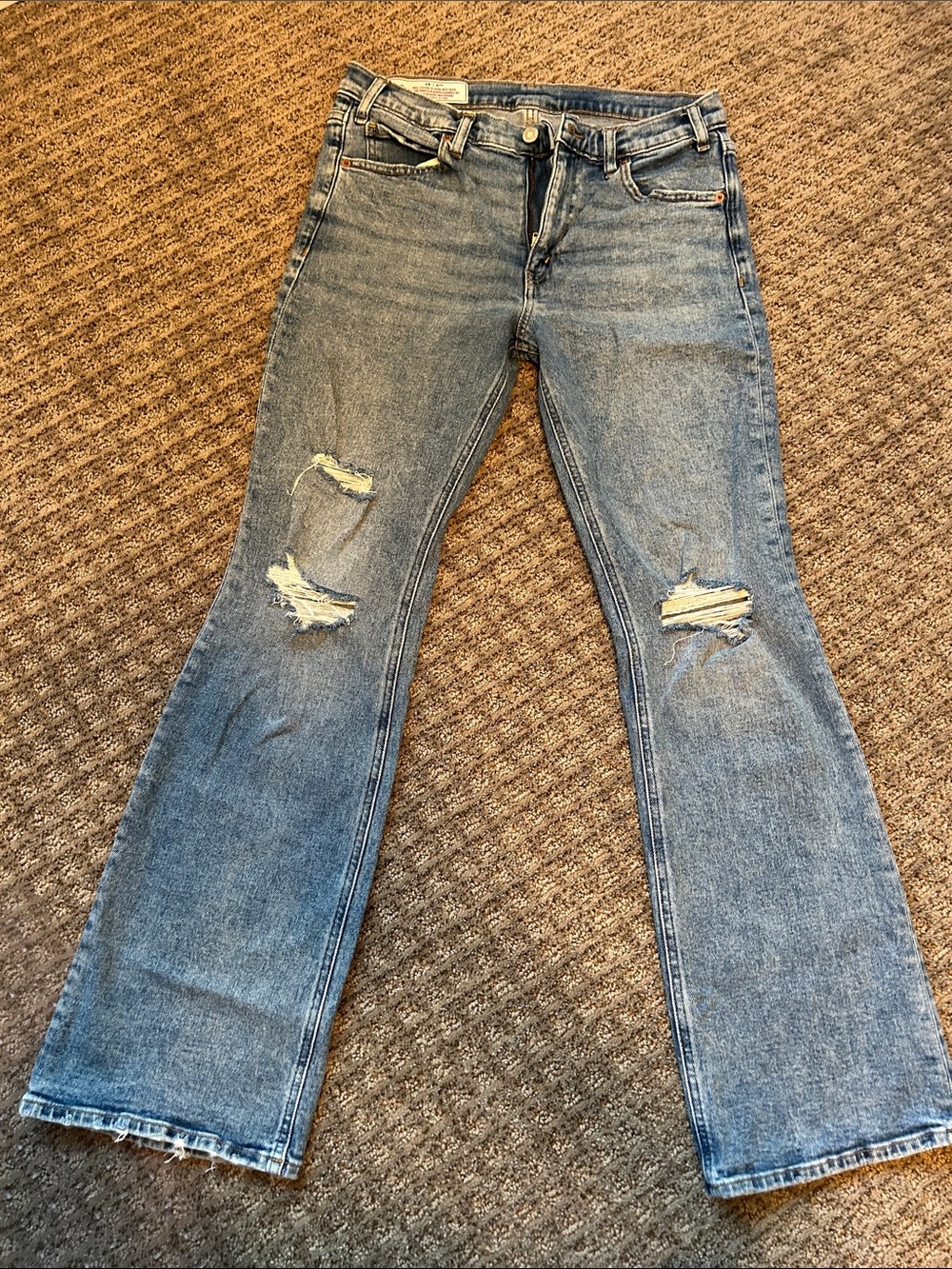 GAP Women's Light Blue Distressed Flare Jeans
